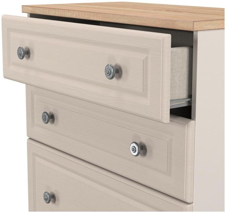 Norfolk Cashmere and Oak Effect 4 Drawer Deep Chest