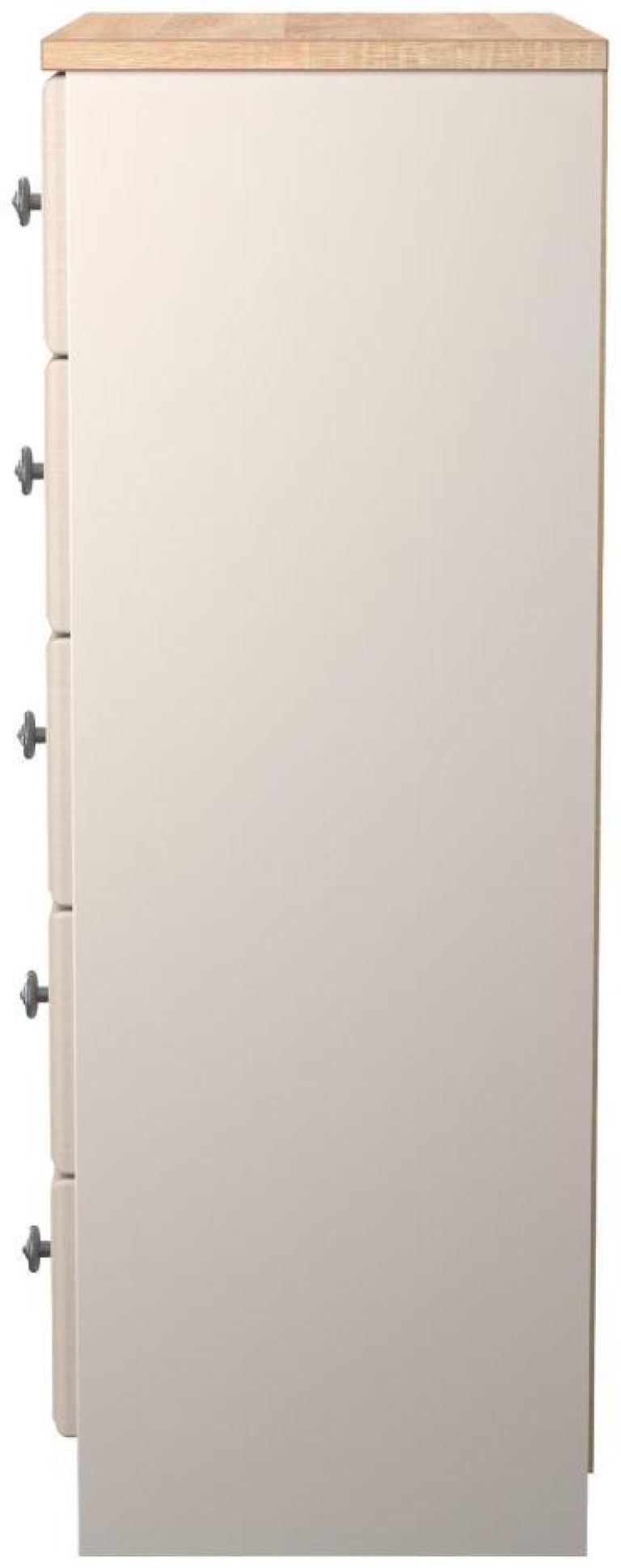 Norfolk Cashmere and Oak Effect 5 Drawer Chest