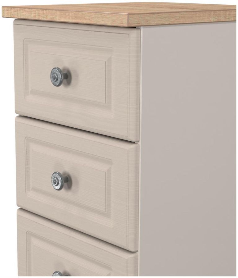 Norfolk Cashmere and Oak Effect 5 Drawer Narrow Chest
