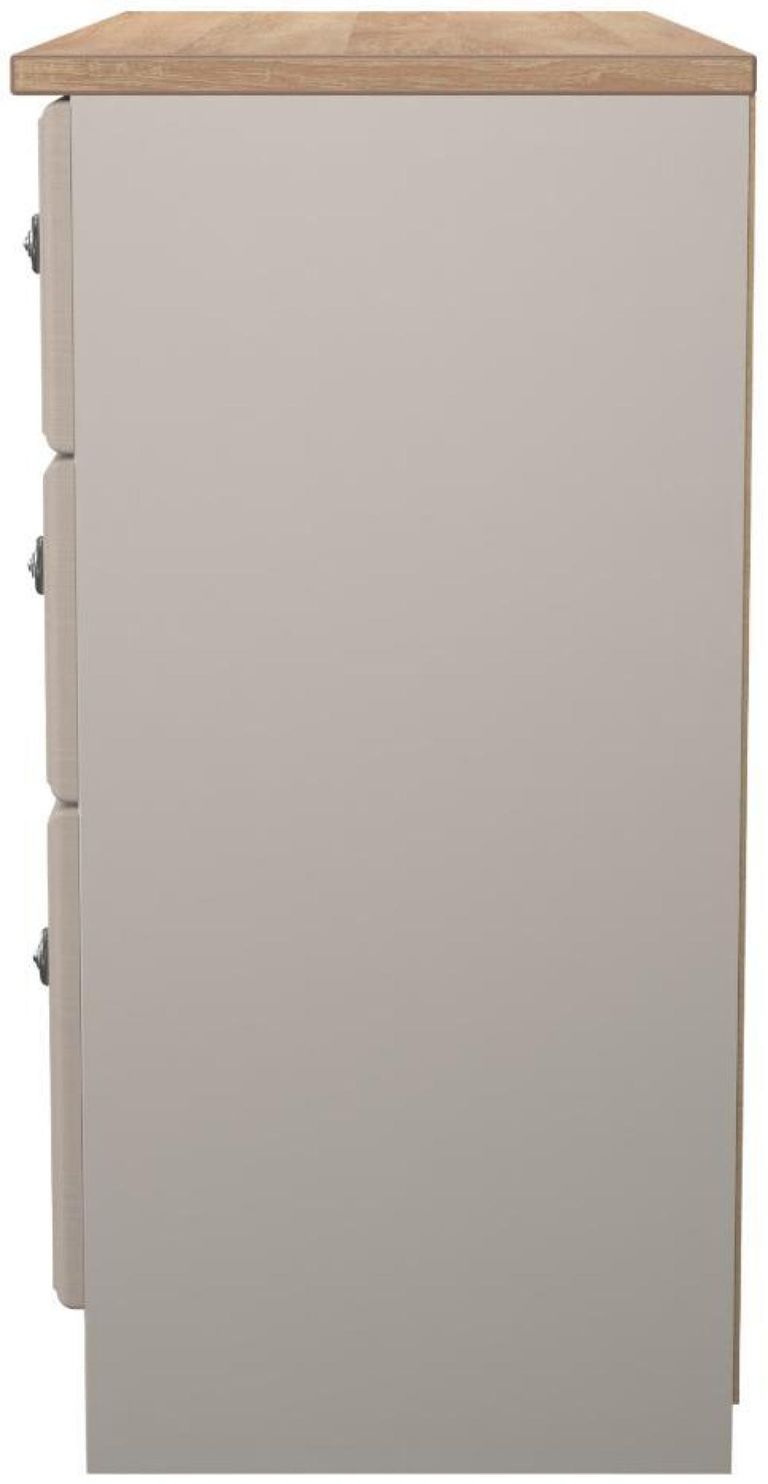 Norfolk Cashmere and Oak Effect 6 Drawer Midi Chest