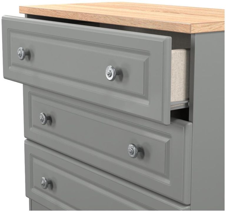 Norfolk Grey and Oak Effect 3 Drawer Small Chest