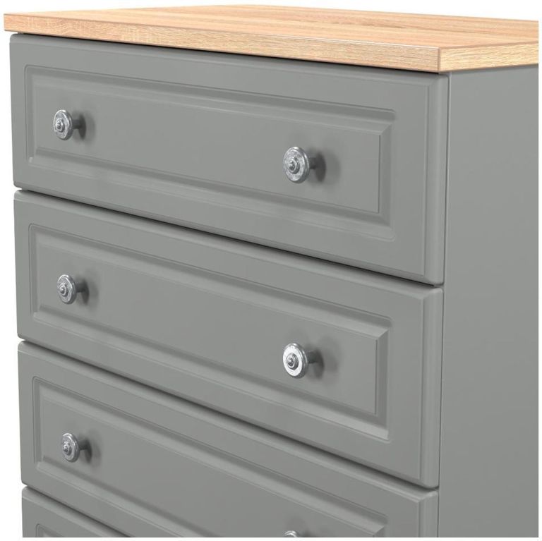 Norfolk Grey and Oak Effect 4 Drawer Chest