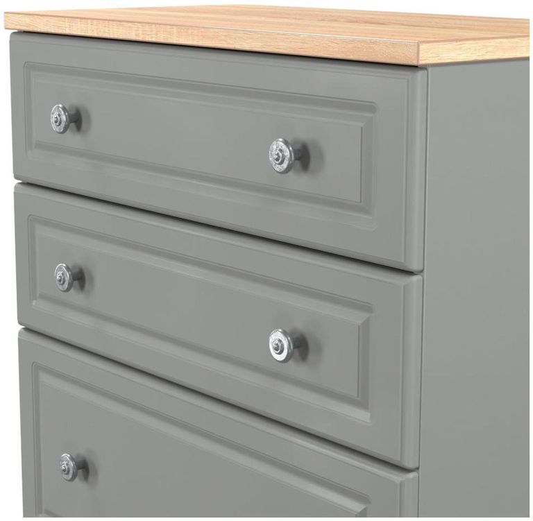 Norfolk Grey and Oak Effect 4 Drawer Deep Chest