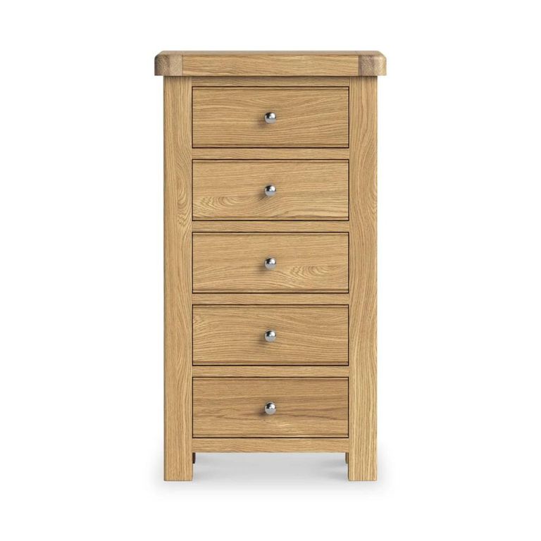 Normandy Chest - 5 Drawer Tallboy - Oak