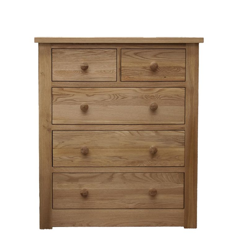 Torino Chest of Drawers - 3+2 Drawer - Oak