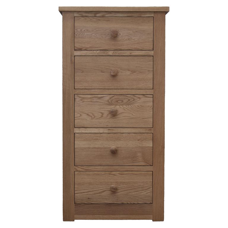 Torino Wellington Chest - 5 Drawer - Oak
