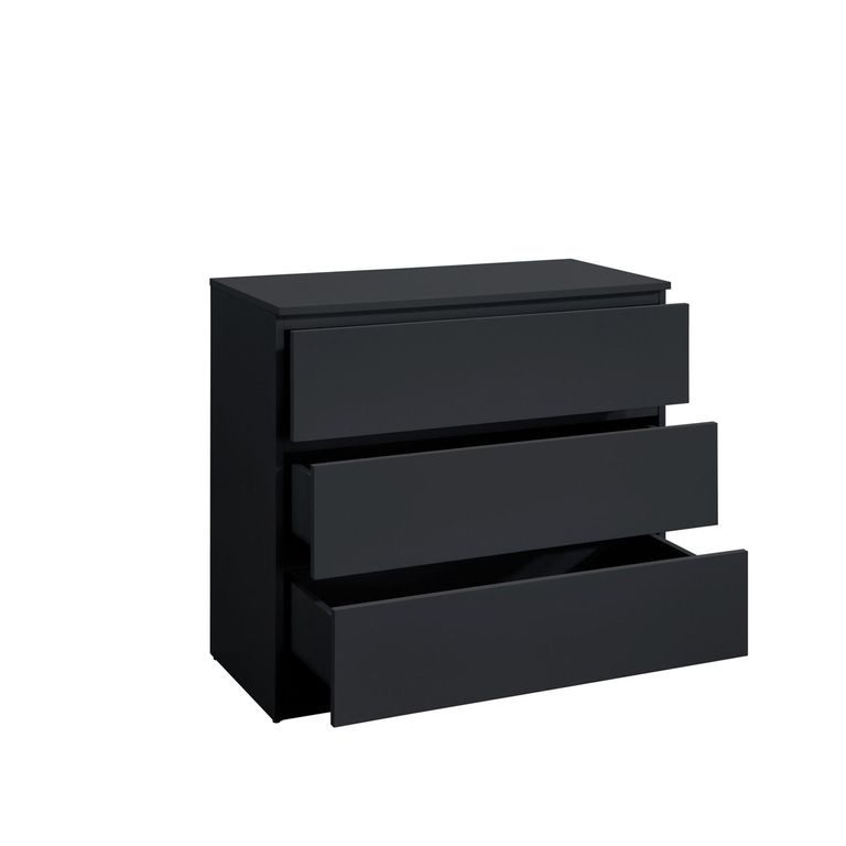 Oslo Small Chest - 3 Drawer - Black