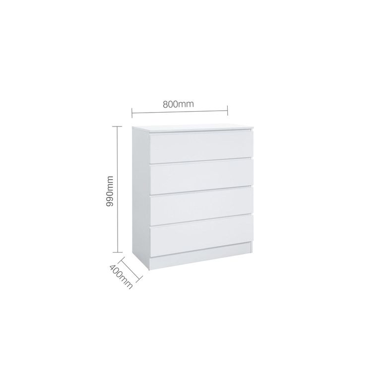 Oslo Chest - 4 Drawer - White