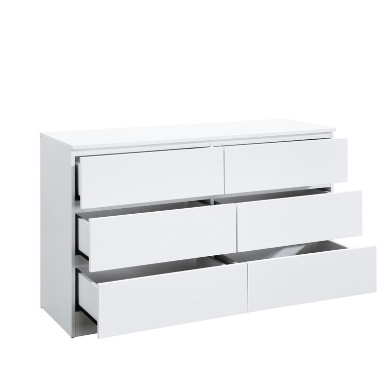 Oslo Wide Chest - 6 Drawer - White