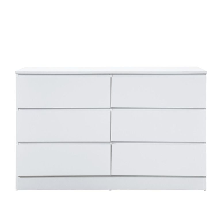 Oslo Wide Chest - 6 Drawer - White