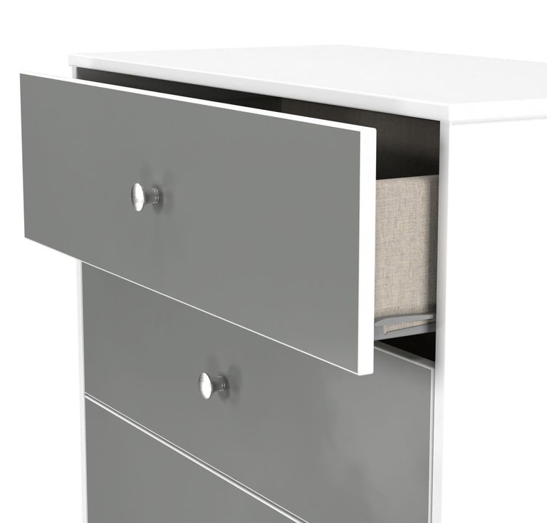 Padstow Grey and White 3 Drawer Deep Chest