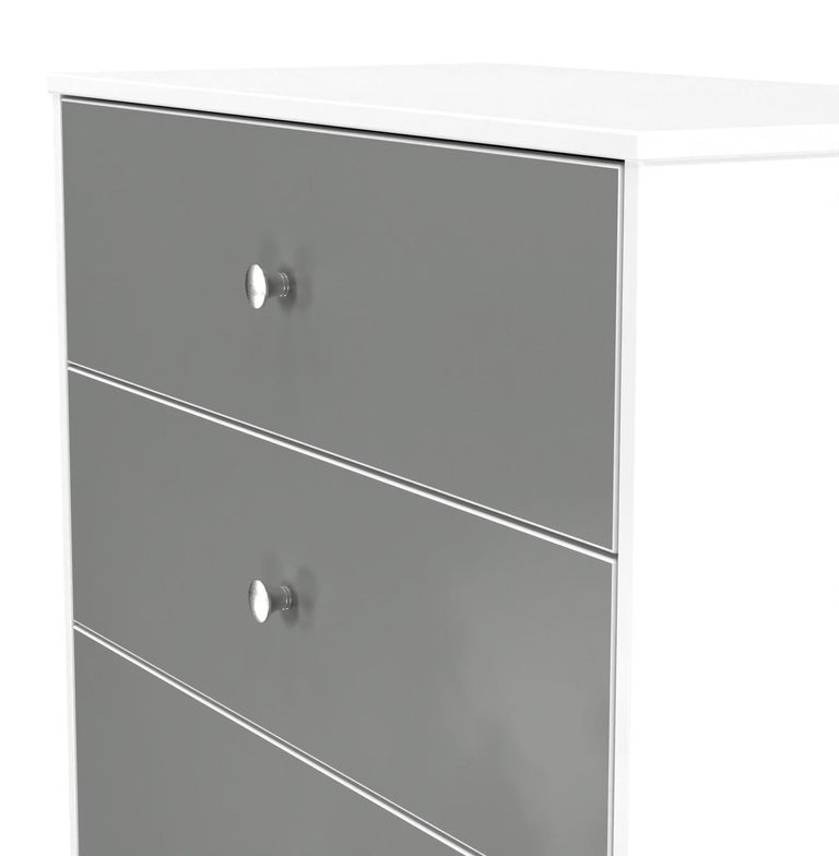 Padstow Grey and White 3 Drawer Deep Chest