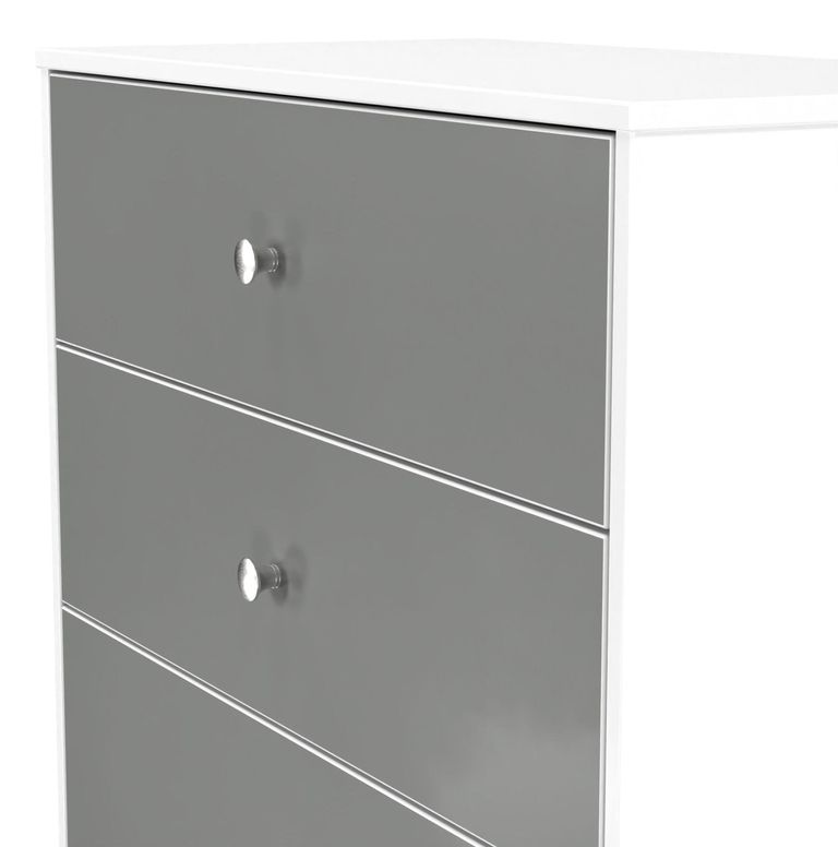 Padstow Grey and White 4 Drawer Deep Chest