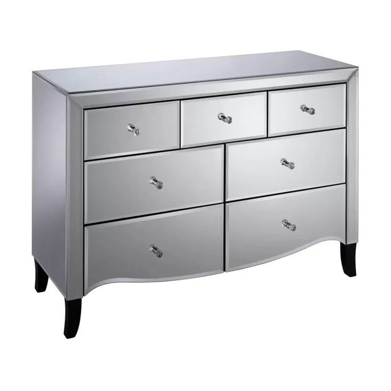 Palermo Wide Chest - Mirrored - Multi Drawer