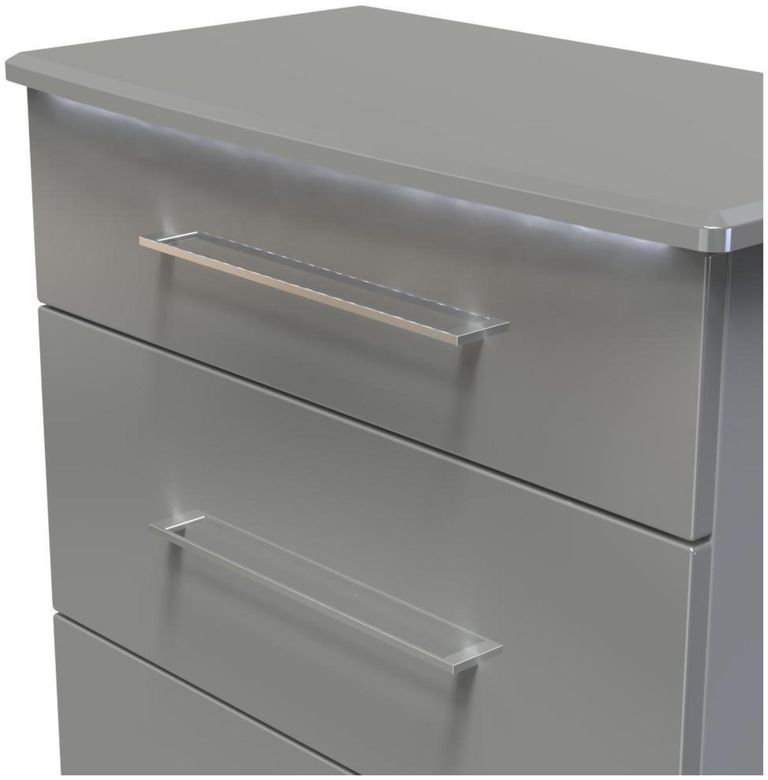 Paris Grey Gloss 3 Drawer Deep Chest