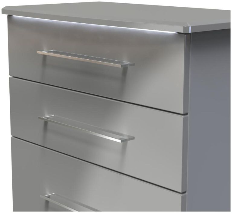 Paris Grey Gloss 4 Drawer Deep Chest