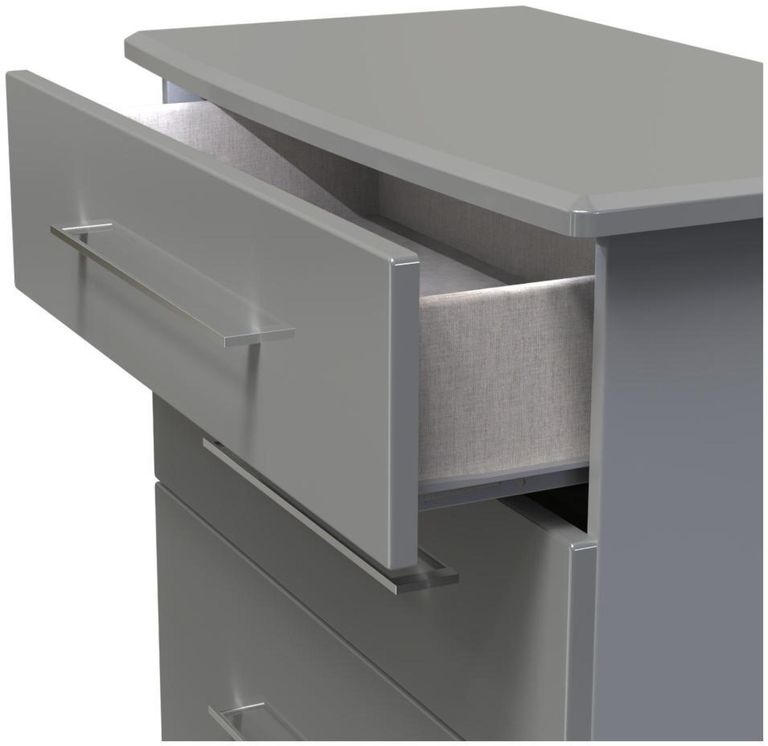 Paris Grey Gloss 4 Drawer Deep Chest