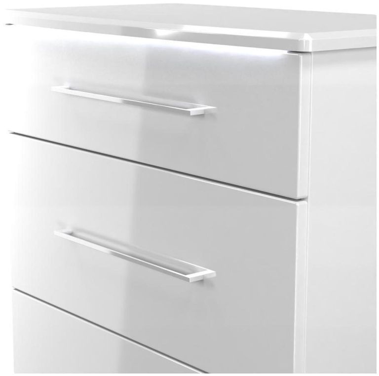 Paris White Gloss 3 Drawer Deep Chest