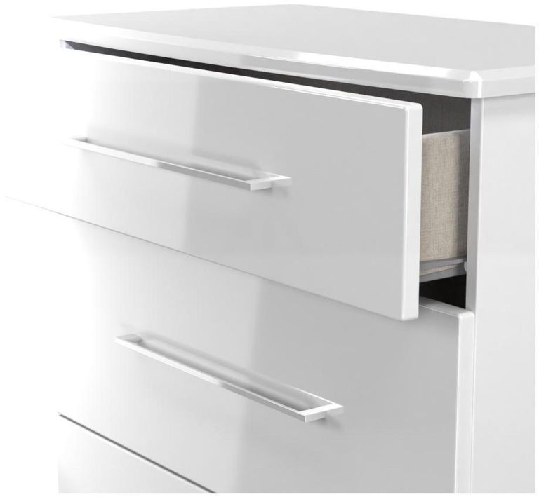 Paris White Gloss 3 Drawer Deep Chest
