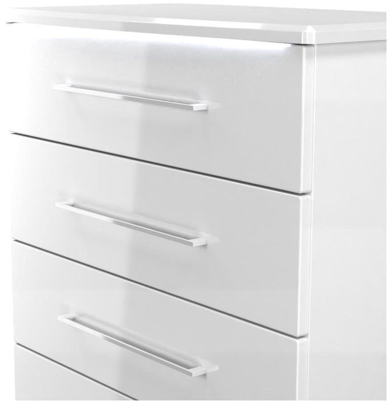 Paris White Gloss 5 Drawer Chest