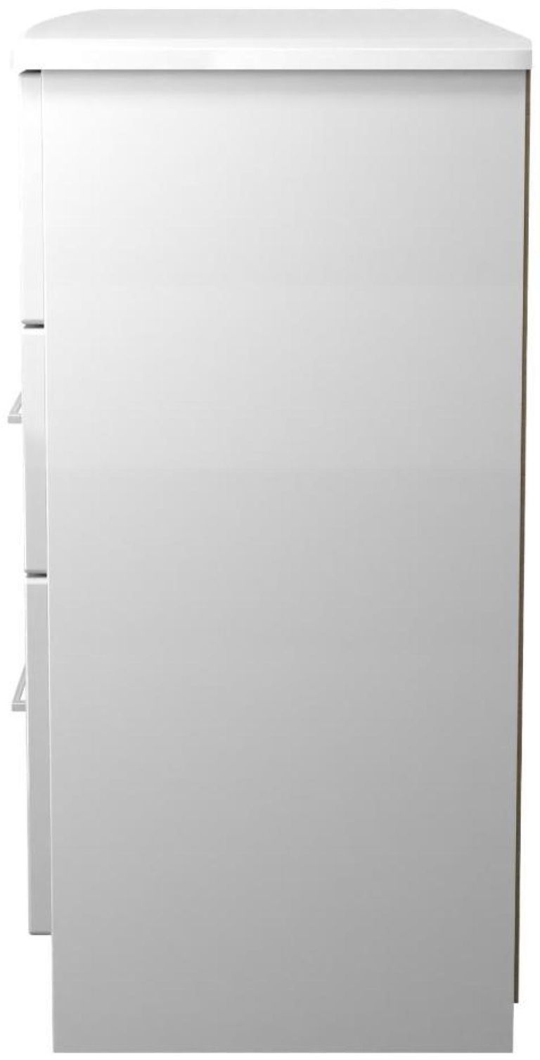 Paris White Gloss 6 Drawer Midi Chest