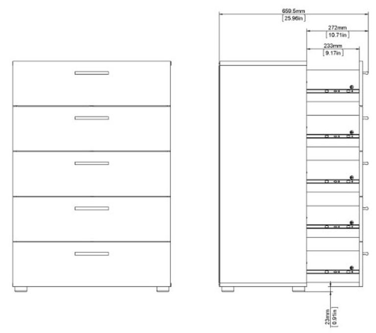 Pepe Black 5 Drawer Chest