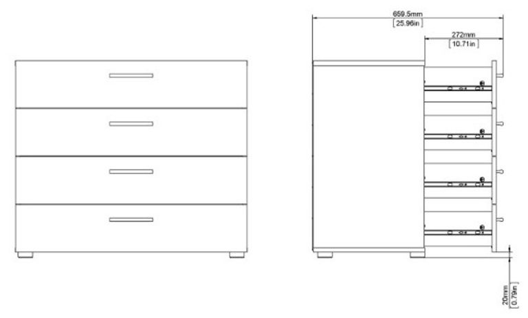 Pepe Oak Effect 4 Drawer Chest