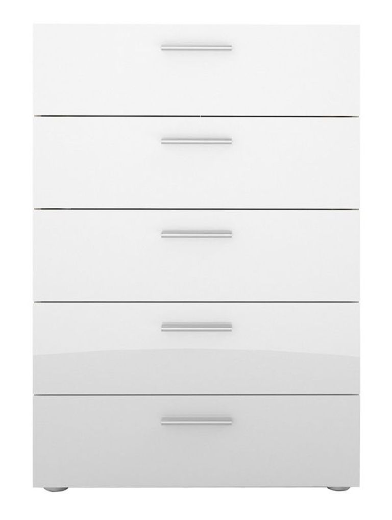 Pepe Oak Effect and White Gloss 5 Drawer Chest