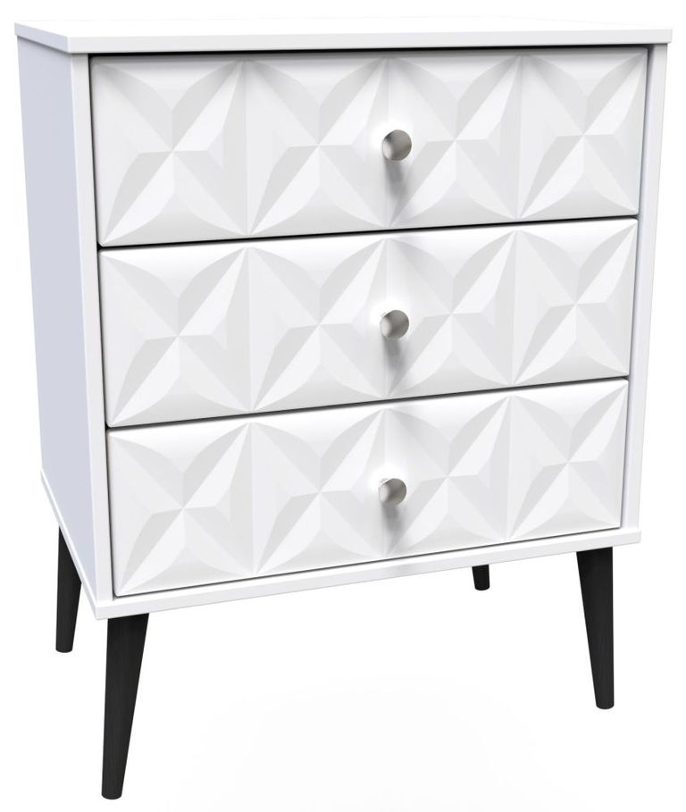 Pixel White 3 Drawer Midi Chest