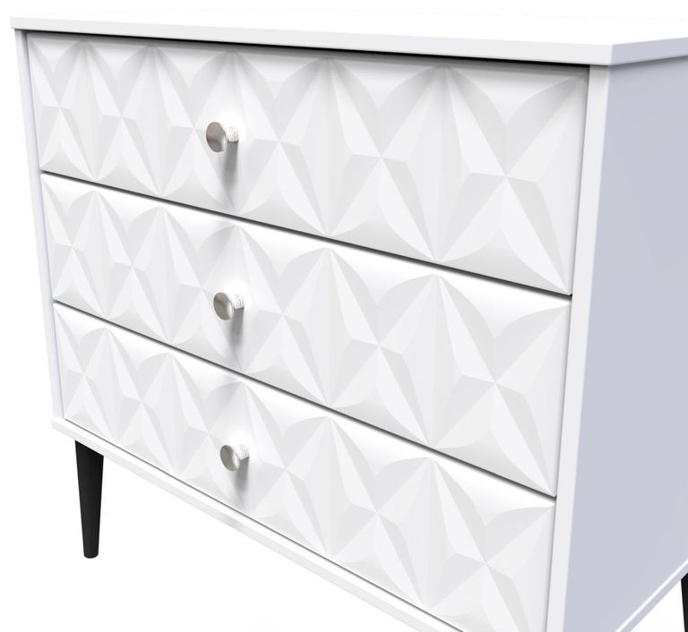 Pixel White 3 Drawer Small Chest
