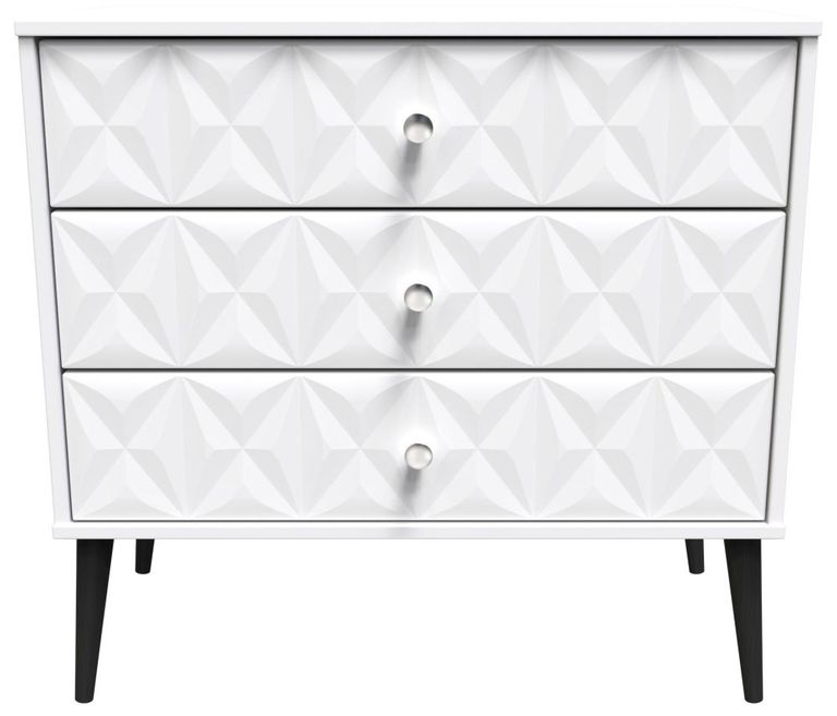Pixel White 3 Drawer Small Chest
