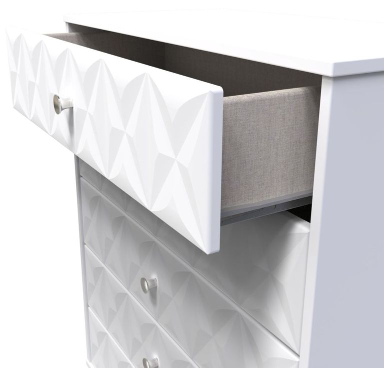 Pixel White 5 Drawer Chest