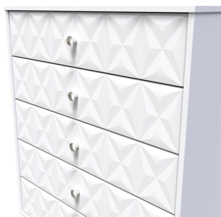 Pixel White 5 Drawer Chest