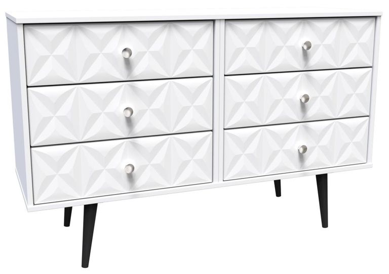 Pixel White 6 Drawer Midi Chest