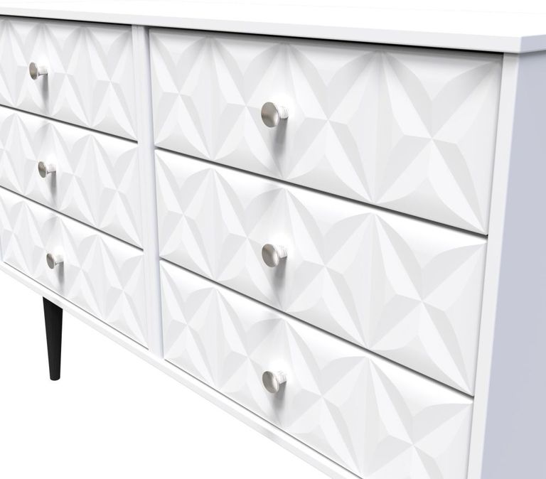Pixel White 6 Drawer Midi Chest