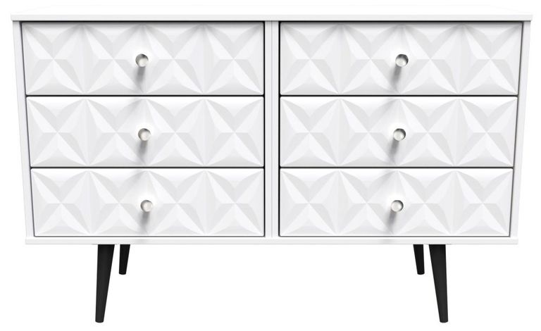 Pixel White 6 Drawer Midi Chest