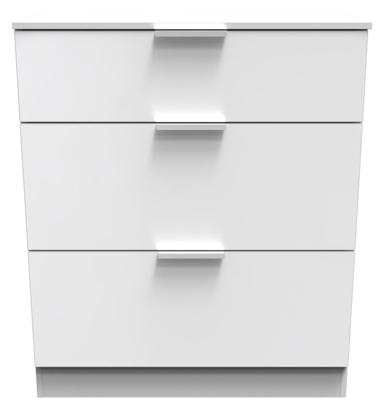 Plymouth White Gloss 3 Drawer Deep Chest