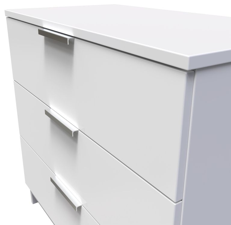 Plymouth White Gloss 3 Drawer Small Chest