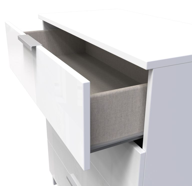 Plymouth White Gloss 4 Drawer Chest