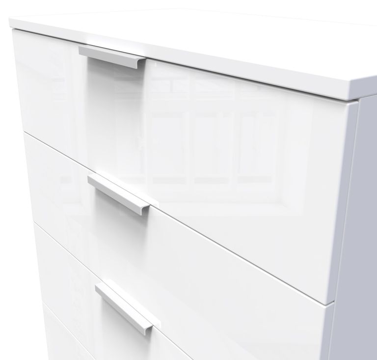 Plymouth White Gloss 4 Drawer Chest