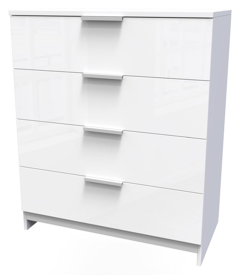 Plymouth White Gloss 4 Drawer Chest