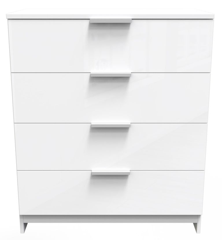 Plymouth White Gloss 4 Drawer Chest
