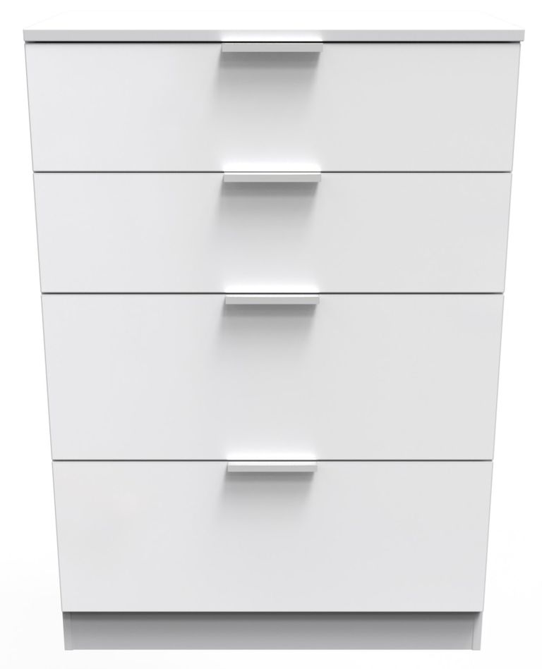 Plymouth White Gloss 4 Drawer Deep Chest