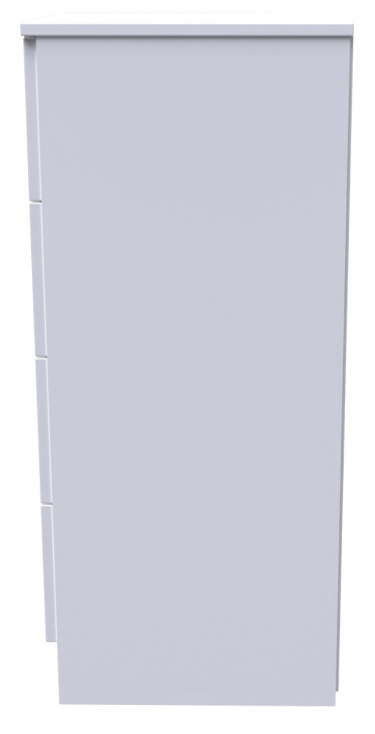 Plymouth White Gloss 4 Drawer Narrow Chest