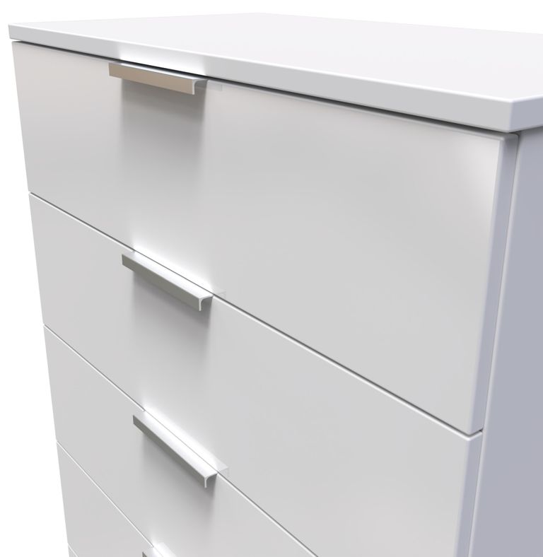 Plymouth White Gloss 5 Drawer Chest
