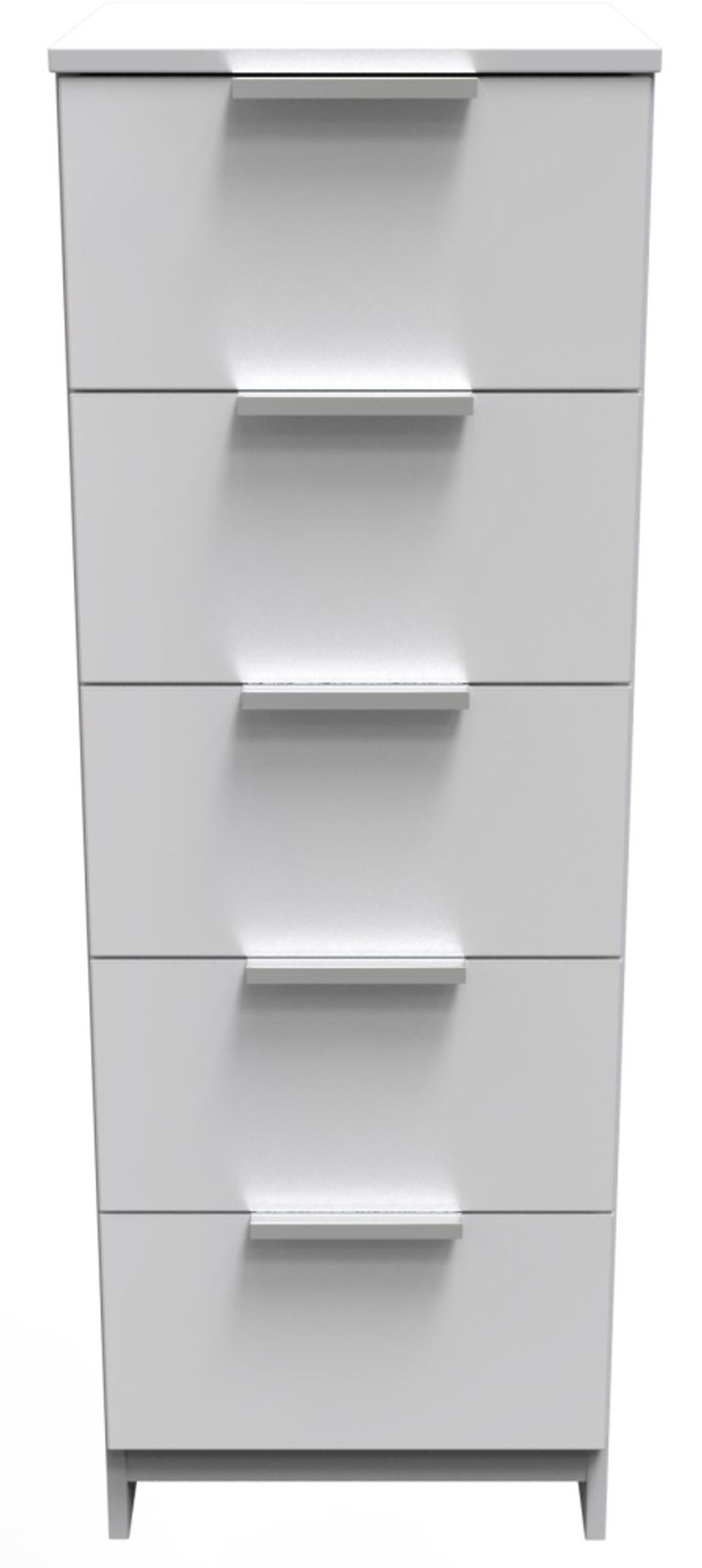 Plymouth White Gloss 5 Drawer Narrow Chest