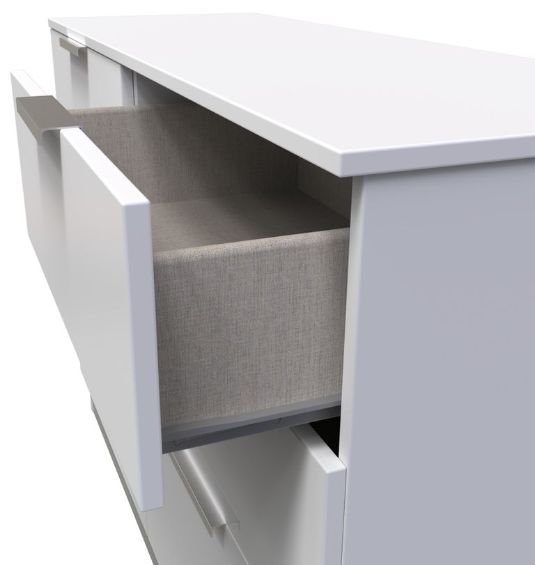 Plymouth White Gloss 6 Drawer Midi Chest