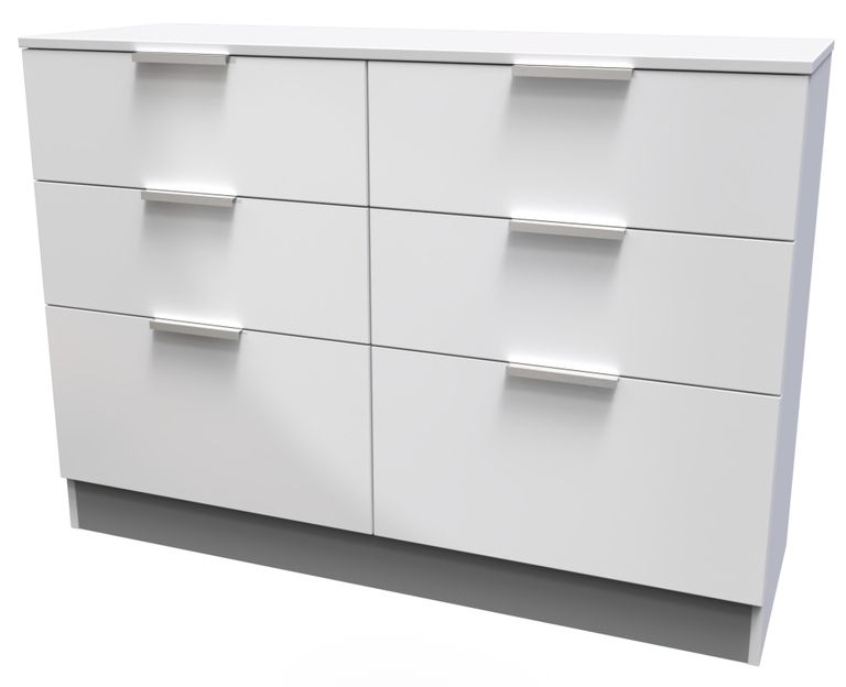 Plymouth White Gloss 6 Drawer Midi Chest