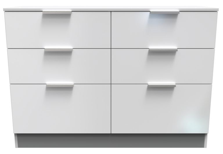Plymouth White Gloss 6 Drawer Midi Chest