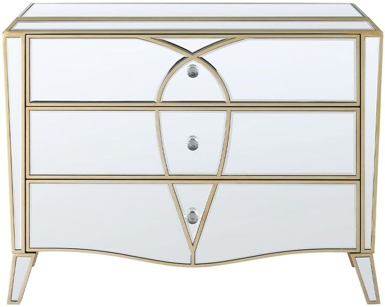 Pristina Chest - 3 Drawer - Champagne Mirrored
